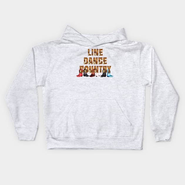 Country Line Dance Kids Hoodie by teepossible